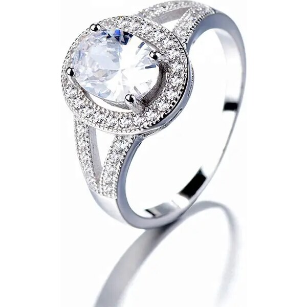 MAJYA Strieborný prsteň MARINA číry kameň vysadený zirkónmi 10070/6 64581380