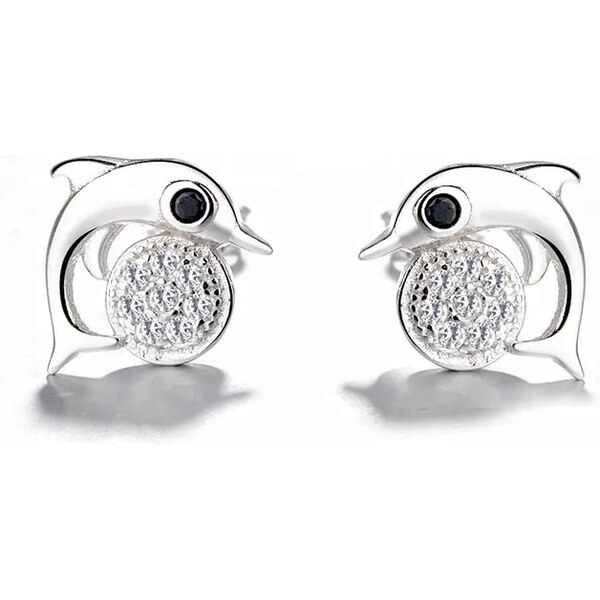 MAJYA Strieborné náušnice DELFÍN 10149 64581632