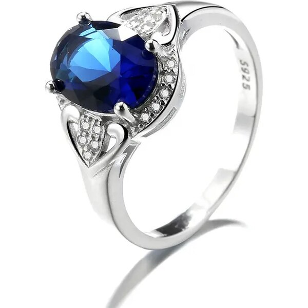 MAJYA Strieborný prsteň SAFÍR 10195/6 64581421