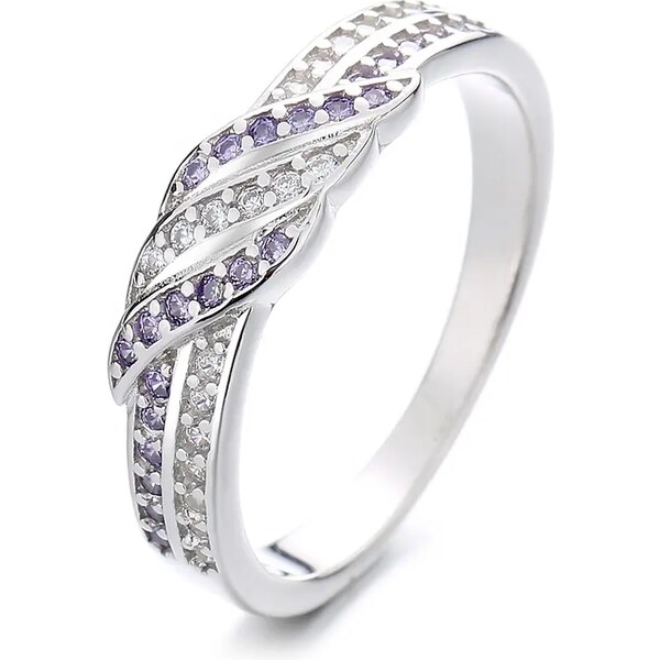 MAJYA Strieborný dvojradový prsteň KAYLA 10213/6 64581436