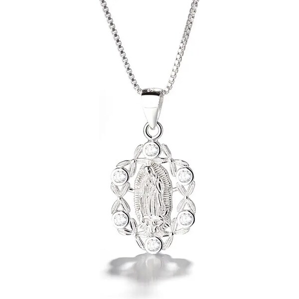 MAJYA Strieborný prívesok s retiazkou PANNA MARIA so zirkónmi 10230 64581674