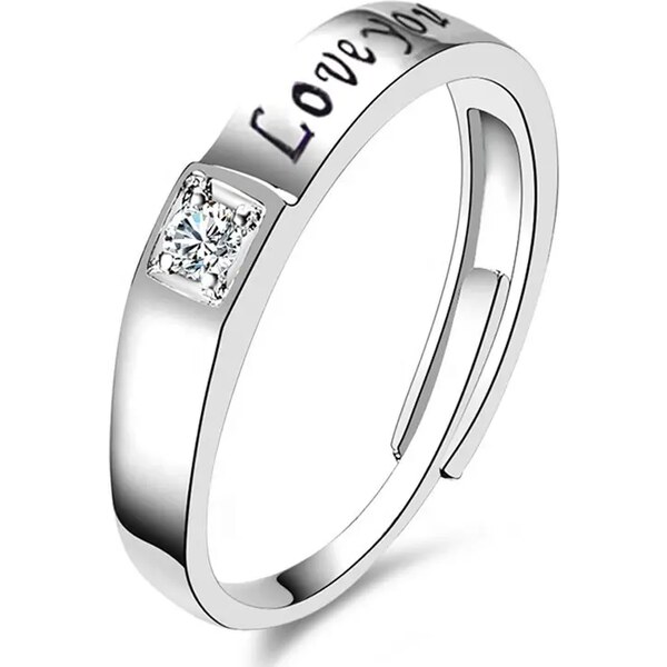 MAJYA Strieborný nastaviteľný prsteň LOVE YOU 10318 64581496