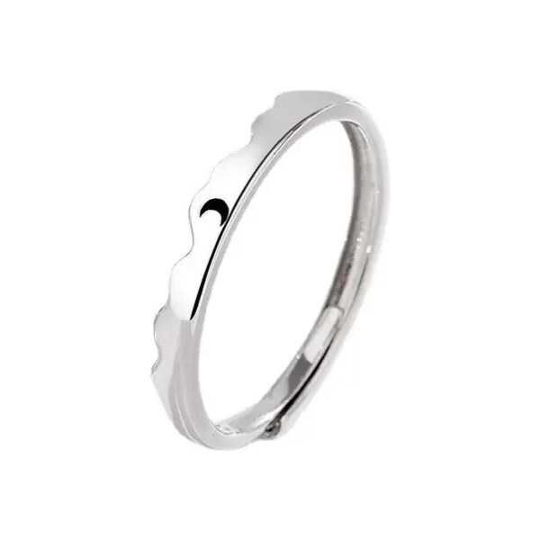 MAJYA Strieborný nastaviteľný prsteň MOON 10339 64581472