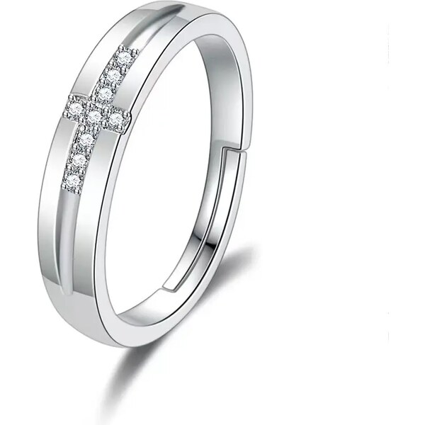 MAJYA Strieborný nastaviteľný prsteň so zirkónmi LAURA 10358 64581464