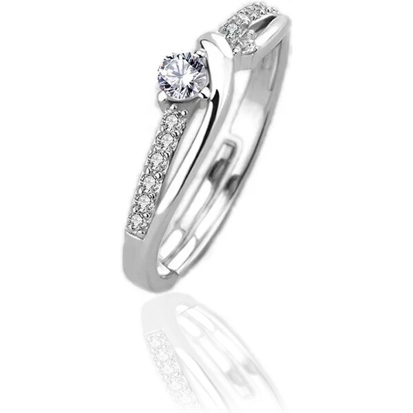 MAJYA Strieborný nastaviteľný prsteň so zirkónmi LUCIA 10359 64581465