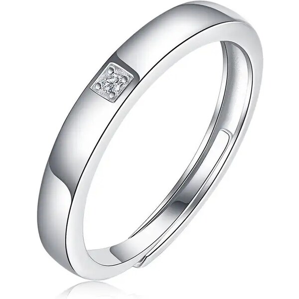 MAJYA Strieborný nastaviteľný prsteň s kamienkom CLER 10350 64581478