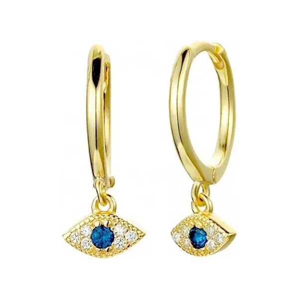 MAJYA Strieborné náušnice BLUE EYE pozlátené 10370 64581509