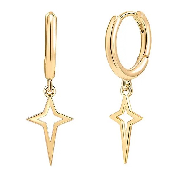 MAJYA Strieborné náušnice STAR pozlátené 10378 64581736