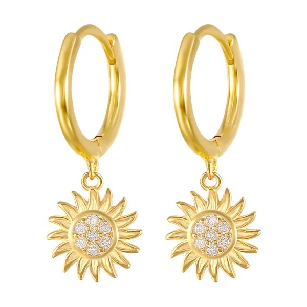 MAJYA Strieborné náušnice SLNEČNICE pozlátené 10405 64581532