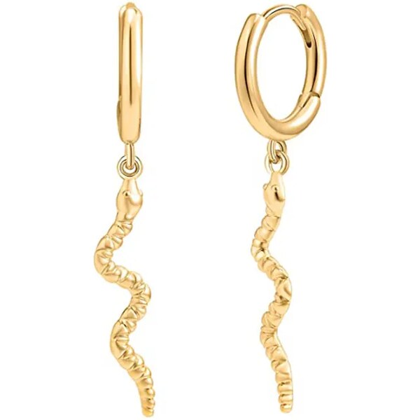 MAJYA Strieborné náušnice SNAKE pozlátené 10401 64581528