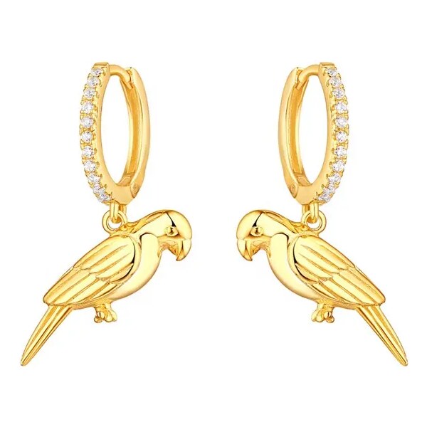 MAJYA Strieborné náušnice PARROT pozlátené 10398 64581525