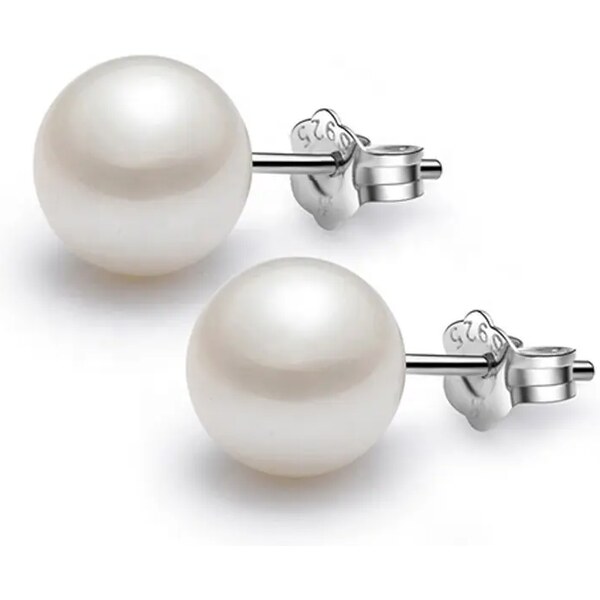 MAJYA Strieborné náušnice IVONA II | Biela perla 10469 64581779