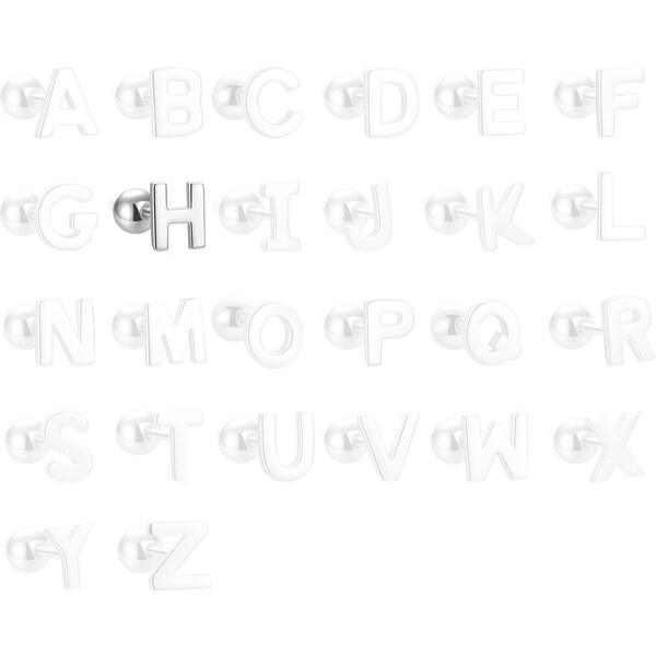 MAJYA Strieborné náušnice PÍSMENO H 10434 64581760