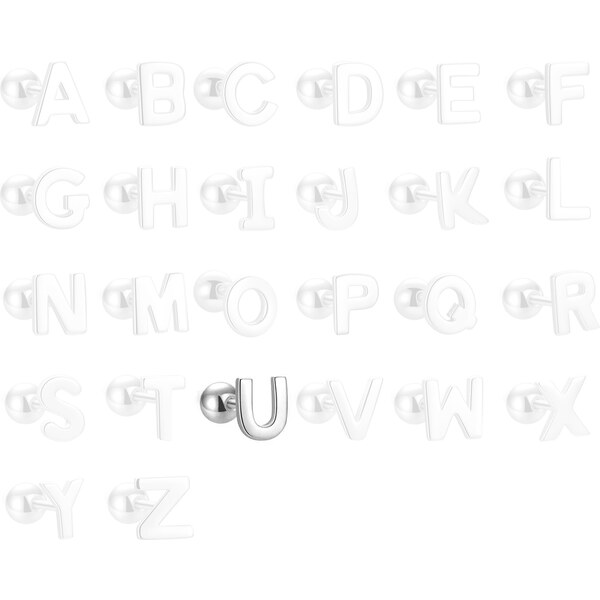 MAJYA Strieborné náušnice PÍSMENO U 10414 64581741