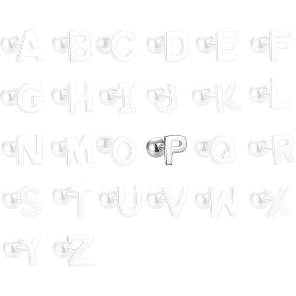 MAJYA Strieborné náušnice PÍSMENO P 10417 64581743