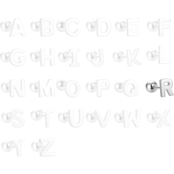 MAJYA Strieborné náušnice PÍSMENO R 10423 64581749