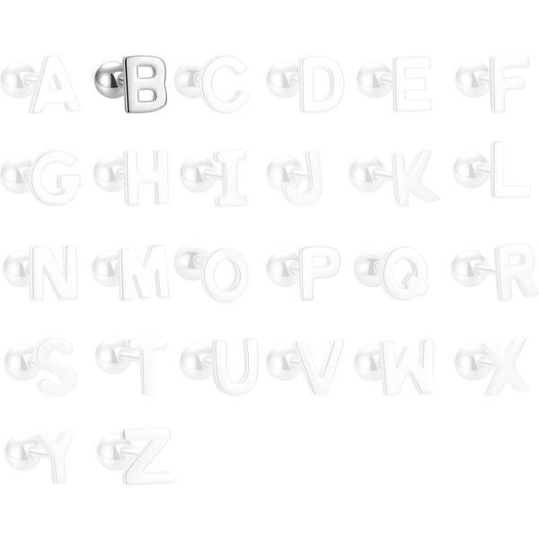 MAJYA Strieborné náušnice PÍSMENO B 10425 64581751