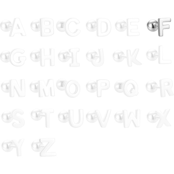 MAJYA Strieborné náušnice PÍSMENO F 10427 64581753