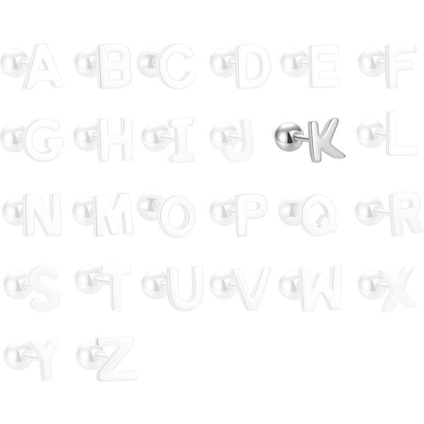 MAJYA Strieborné náušnice PÍSMENO K 10428 64581754