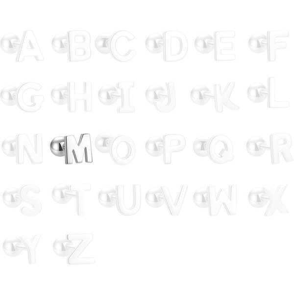 MAJYA Strieborné náušnice PÍSMENO M 10429 64581755