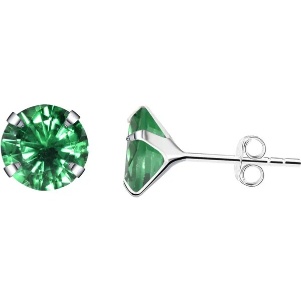 MAJYA Strieborné náušnice GREEN EMERALD 10506 64581803