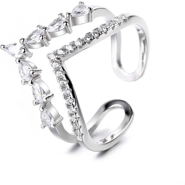 MAJYA Strieborný nastaviteľný prsteň KAREN 10202 64581558