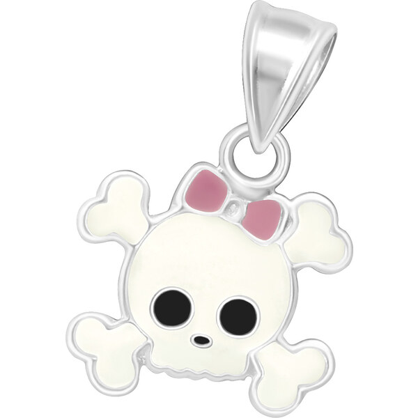 MAJYA Strieborný prívesok LEBKA s mašličkou 10574 64581247