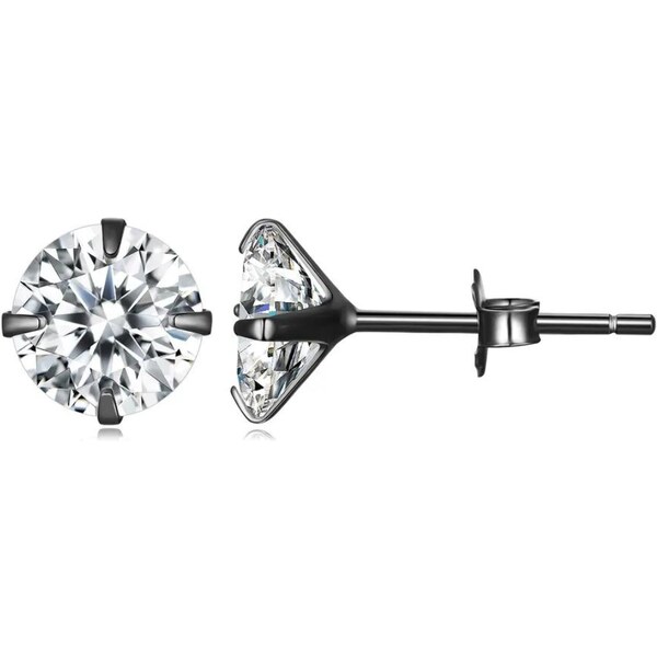 Olivie Strieborné náušnice 7 mm ZORA BLACK 7899 46749905