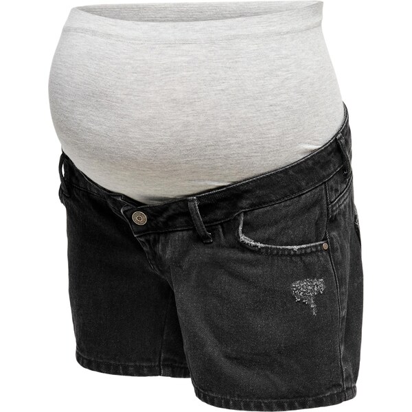 Only Maternity Džínsy Jagger sivá melírovaná / čierny denim 31509450