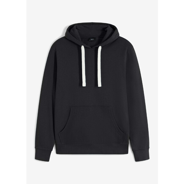 bonprix Mikina s kapucňou z čistej bavlny, farba čierna 46202722
