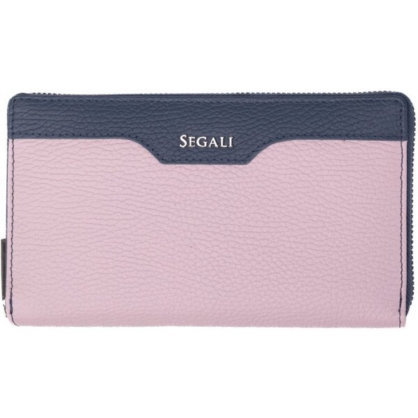 SEGALI Dámska kožená peňaženka SG-27622 růžová/modrá 46383027