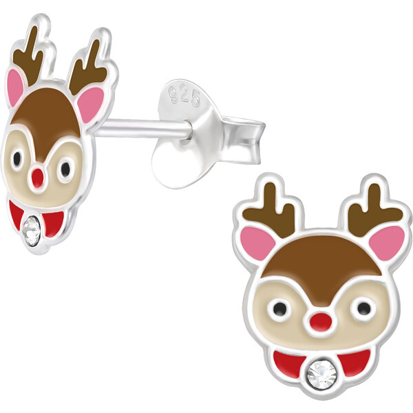 MAJYA Strieborné náušnice SOBÍK s kamienkom 10593 64581222