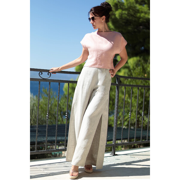 Široké lanové nohavice Lotika Premium 50017860