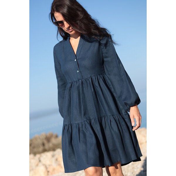 Volné šaty Lotika zo 100% lanu 48046644