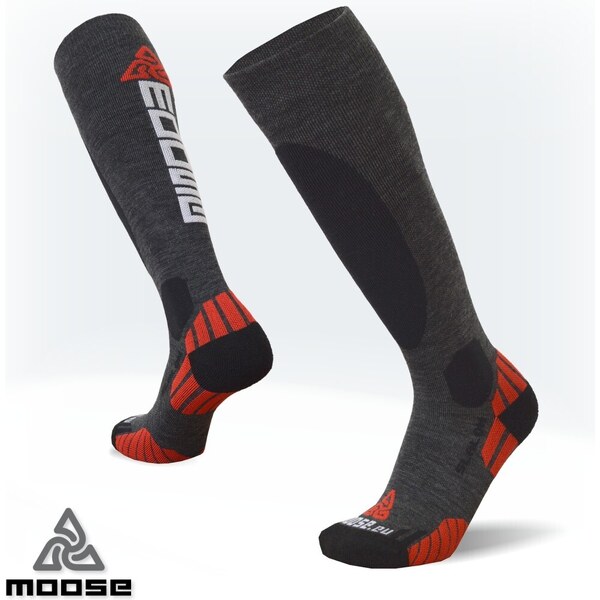 SLALOM MERINO prémiové lyžiarske podkolienky Moose Sivá XS 1 pár 47518105