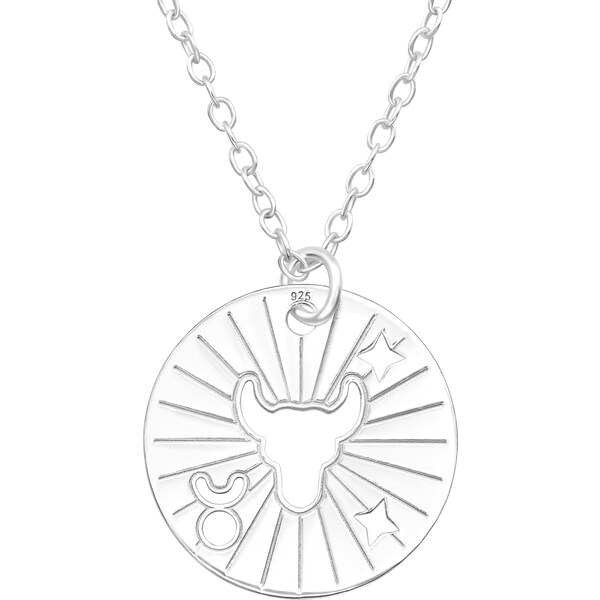 MAJYA Strieborný prívesok s retiazkou BÝK v kruhu 10613 64581269