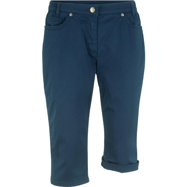 bonprix Bavlnené bermudy s komfortným pásom, farba modrá 45667270