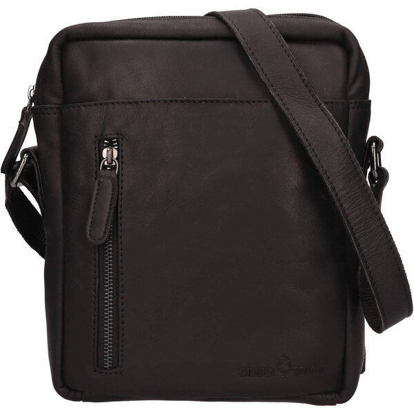Pánska kožená taška cez rameno Greenwood Vašek - čierna 46447408