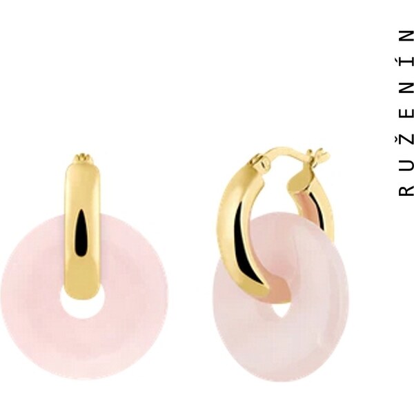 Taboo náušnice zlaté kruhy Karma ruženín tb724 46447541