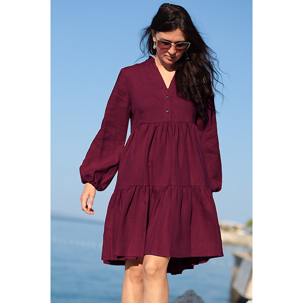 Volné šaty Lotika zo 100% lanu 61806026