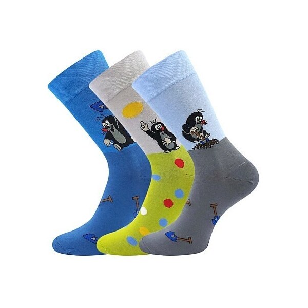 KR 111 pánske farebné ponožky Boma - KRTEČEK Mix farieb 3 43-46 3 páry 46457278