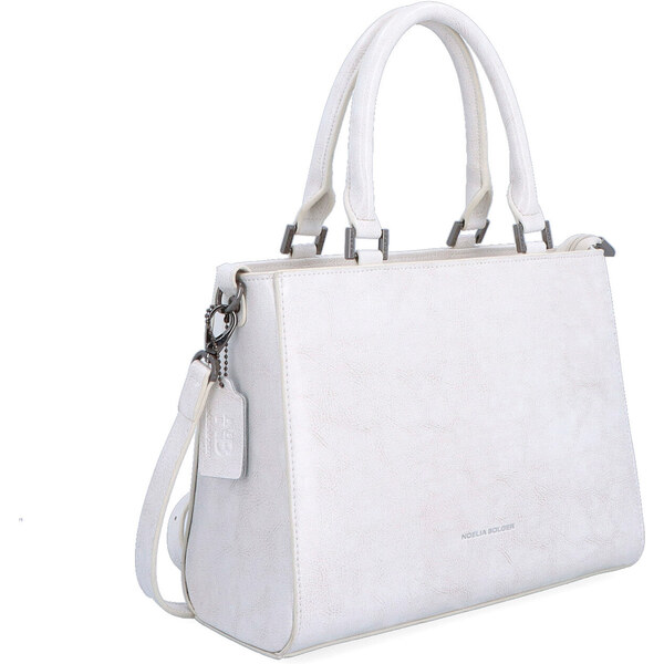 Kožená kabelka do ruky Noelia Bolger biela NB 0081 OW 47092264