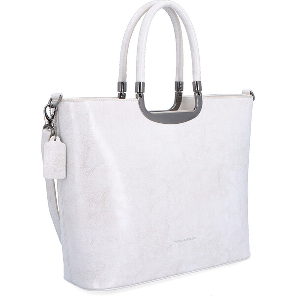 Kožená kabelka do ruky Noelia Bolger biela NB 0049 OW 47092266