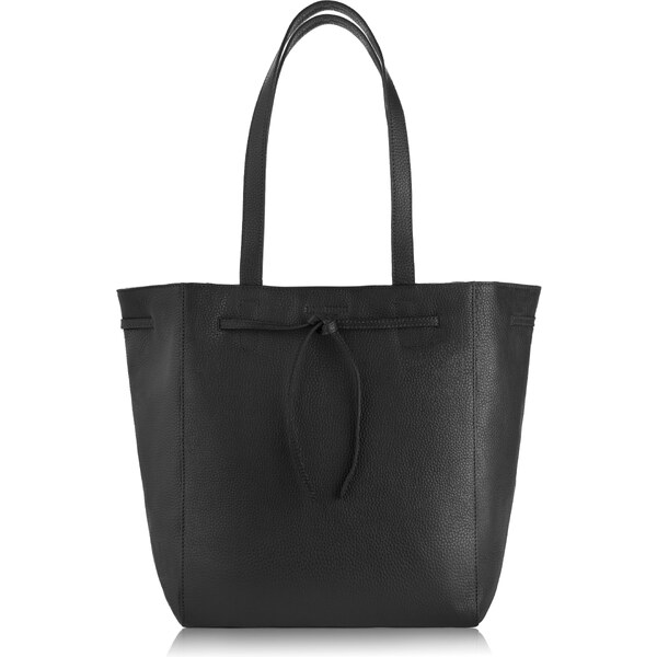 PAOLO PERUZZI Kožená shopper kabelka IN-64-BL | čierna IN-64-BL 46491445