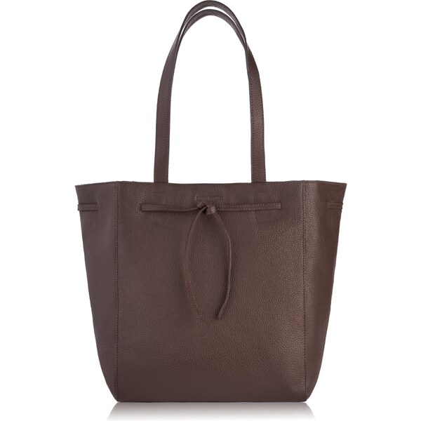 PAOLO PERUZZI Kožená shopper kabelka IN-64-BR | tmavohnedá IN-64-BR 46491446