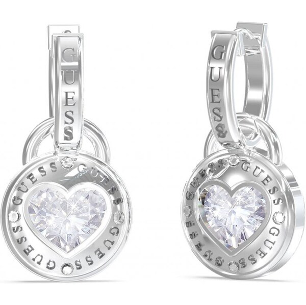Guess Decentné visiace náušnice 2v1 Rolling Hearts JUBE03351JWRHT/U 66581397