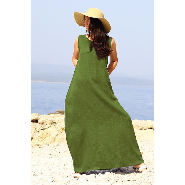 Autorské české maxi šaty Lotika 100% lan Premium quality 48977164