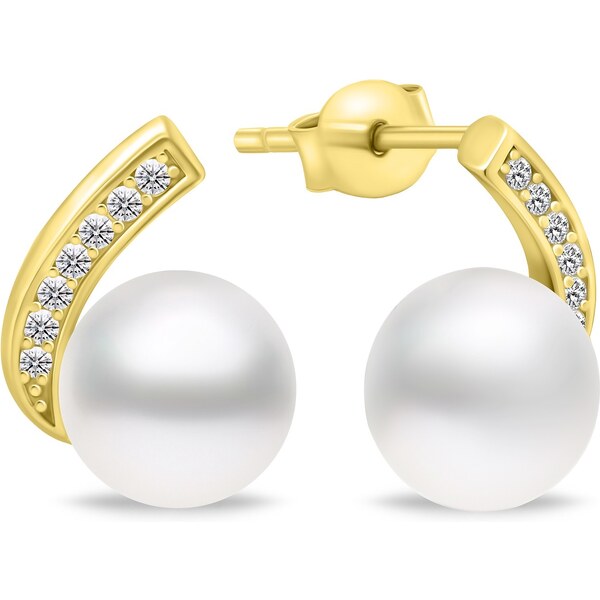 Brilio Silver Pôvabné strieborné náušnice s perlami EA907Y 66579085