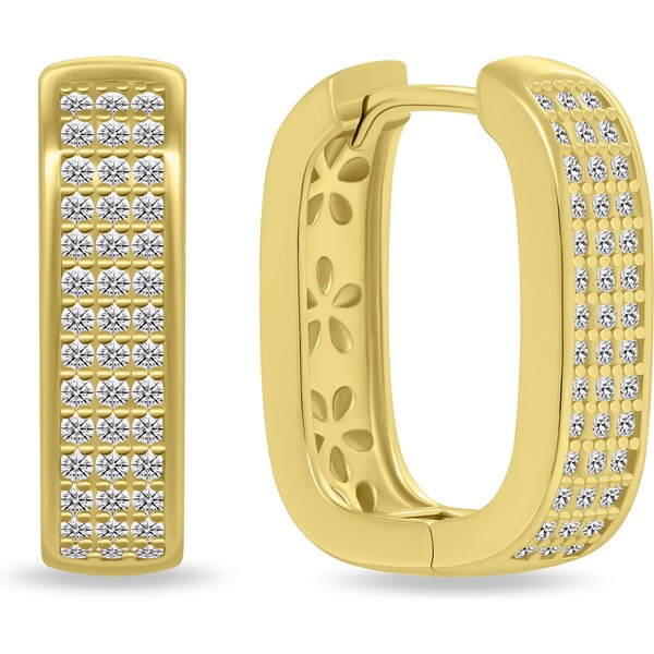 Brilio Silver Oslnivé pozlátené náušnice so zirkónmi EA887Y 66592719