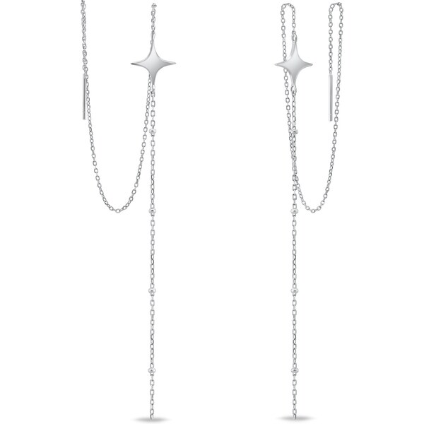 Brilio Silver Štýlové dlhé retiazkové náušnice EA896W 66578816